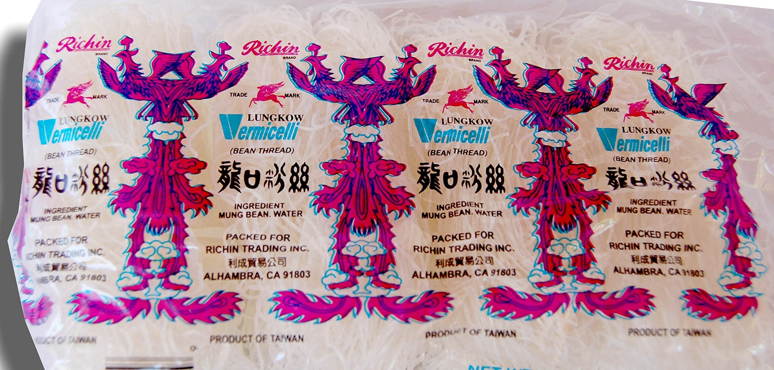 Product image of RICHIN Lungkow Vermicelli Bean Thread Glass Noodles 10.56 oz Non GMO Product of Taiwan 10.58 oz 10.56 oz